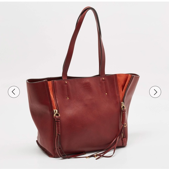Chloé large burgundy Milo leather bag - Picture 1 of 7